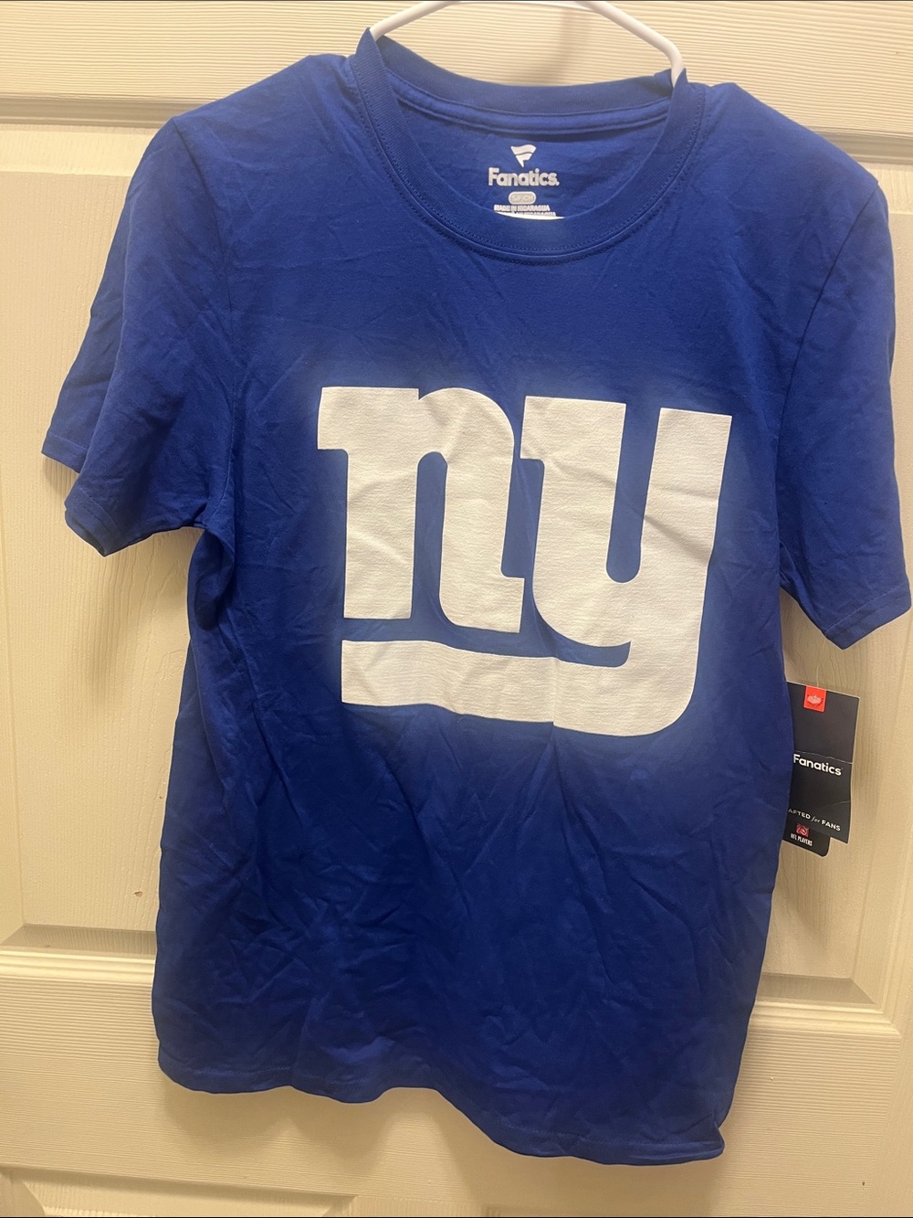 Fanatics Royal Blue Tee with White NY Logo S